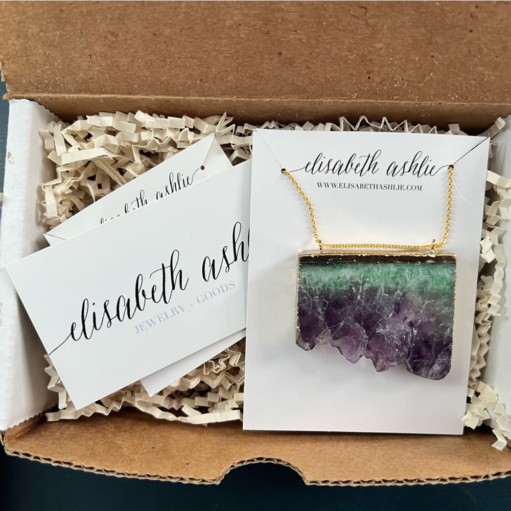Elizabeth Ashlee geode necklace